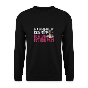 Ball Python Snake King Python - Unisex Sweatshirt - black - Front - Alina (178cm) & Michal (187cm)