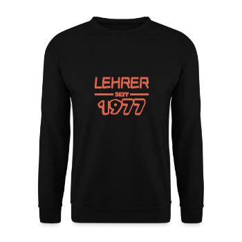 Lehrer 1977 - Unisex Pullover - Schwarz - Vorne - Alina (178cm) & Michal (187cm)