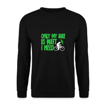 Electric Bike Cycling Biker E-Bike - Unisex Sweatshirt - black - Front - Alina (178cm) & Michal (187cm)