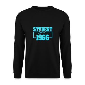 Student 1966 - Unisex Pullover - Schwarz - Vorne - Alina (178cm) & Michal (187cm)
