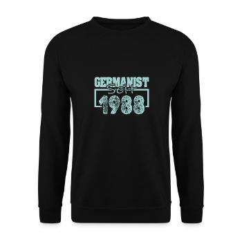 Germanist 1988 - Unisex Pullover - Schwarz - Vorne - Alina (178cm) & Michal (187cm)