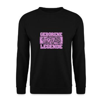 Geburtstagsgeschenk 1974 - Unisex Pullover - Schwarz - Vorne - Alina (178cm) & Michal (187cm)