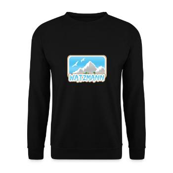 Geschenk für Watzmann - Unisex Pullover - Schwarz - Vorne - Alina (178cm) & Michal (187cm)