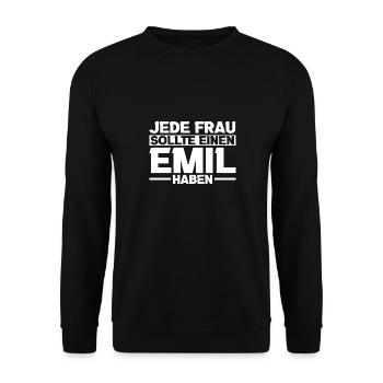 Emil - Unisex Pullover - Schwarz - Vorne - Alina (178cm) & Michal (187cm)