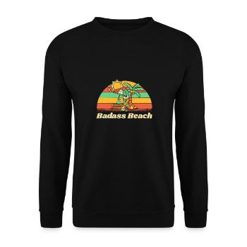 Badass Beach Summer Vacation Tropical Trip Ocean - Unisex Sweatshirt - black - Front - Alina (178cm) & Michal (187cm)