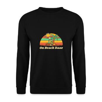 On Beach Daze Summer Trip Tropical Travel Ocean - Unisex Sweatshirt - black - Front - Alina (178cm) & Michal (187cm)