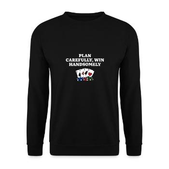 Planifiez soigneusement gagner du poker Handsomely Gambler - Sweat-shirt Unisexe - noir - Devant - Alina (178cm) & Michal (187cm)
