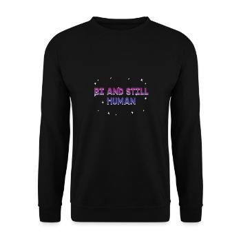 Bi et toujours humain Bisexuel LGBTQ Bi Pride LGBT - Sweat-shirt Unisexe - noir - Devant - Alina (178cm) & Michal (187cm)