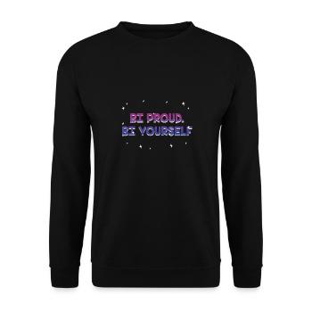 Bi Proud Bi Yourself Bisexual Motivational Quote - Unisex Sweatshirt - black - Front - Alina (178cm) & Michal (187cm)
