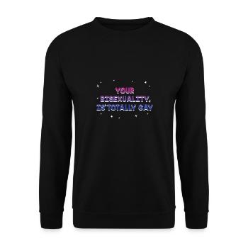 Bisexuality Is Totally Gay Bisexual LGBTQ Bi - Unisex Sweatshirt - black - Front - Alina (178cm) & Michal (187cm)