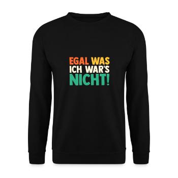 Egal was ich wars nicht Retro - Unisex Pullover - Schwarz - Vorne - Alina (178cm) & Michal (187cm)
