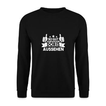 Doris - Unisex Pullover - Schwarz - Vorne - Alina (178cm) & Michal (187cm)