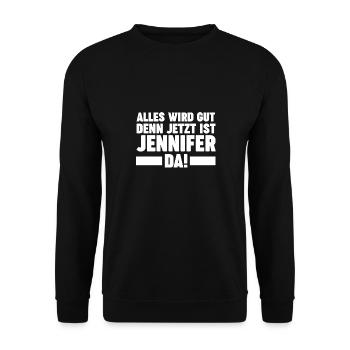 Jennifer - Unisex Pullover - Schwarz - Vorne - Alina (178cm) & Michal (187cm)