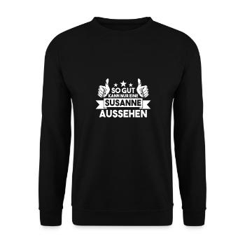 Susanne - Unisex Pullover - Schwarz - Vorne - Alina (178cm) & Michal (187cm)