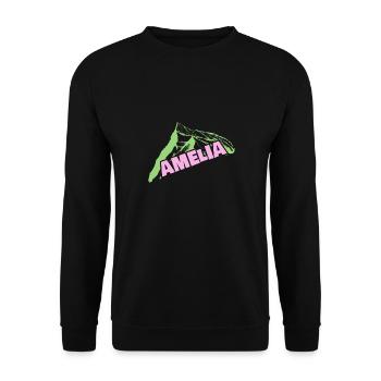 Bouldern Berg Bergsteigen Klettern Vorname Amelia - Unisex Pullover - Schwarz - Vorne - Alina (178cm) & Michal (187cm)