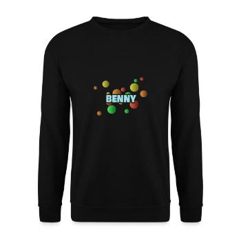 Geschenk Vorname Benny - Unisex Pullover - Schwarz - Vorne - Alina (178cm) & Michal (187cm)