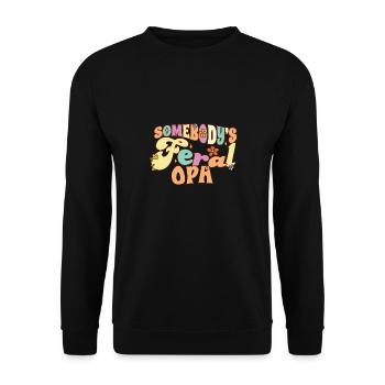 Somebody's Feral Grandpa German Grandfather Funny - Unisex Sweatshirt - black - Front - Alina (178cm) & Michal (187cm)
