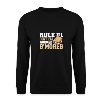 Camping Rule Number 1 Don't Eat My Smores Camping - Unisex Sweatshirt - black - Front - Alina (178cm) & Michal (187cm)
