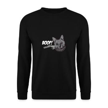 Skeleton Hand Black Cat Spooky Halloween Grunge - Unisex Pullover - Schwarz - Vorne - Alina (178cm) & Michal (187cm)