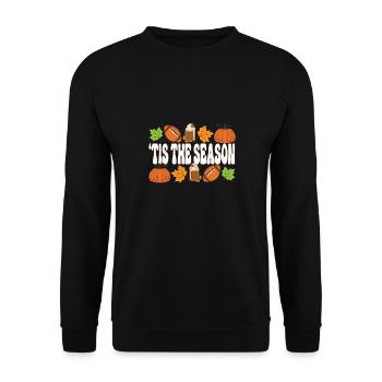 Tis The Season Happy Thanksgiving Football - Unisex Pullover - Schwarz - Vorne - Alina (178cm) & Michal (187cm)