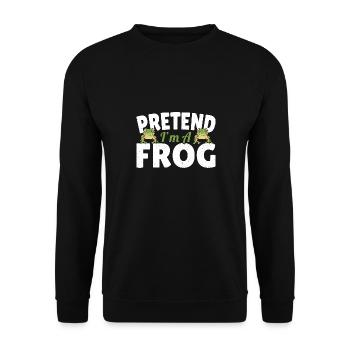 Funny Pretend at A Frog Herpetologist Froggy Amphi - Unisex Sweatshirt - black - Front - Alina (178cm) & Michal (187cm)