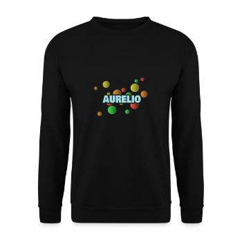 Vorname Aurelio - Unisex Pullover - Schwarz - Vorne - Alina (178cm) & Michal (187cm)