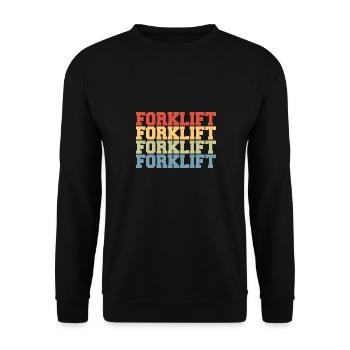 Forklifter Vintage Forklift Driver Retro Forklift - Unisex Pullover - Schwarz - Vorne - Alina (178cm) & Michal (187cm)
