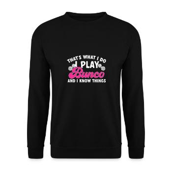 Bunco Dice Game - Unisex Sweatshirt - black - Front - Alina (178cm) & Michal (187cm)