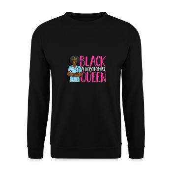 Phlebotomy Blood Draw Blood Nurse - Unisex Sweatshirt - black - Front - Alina (178cm) & Michal (187cm)