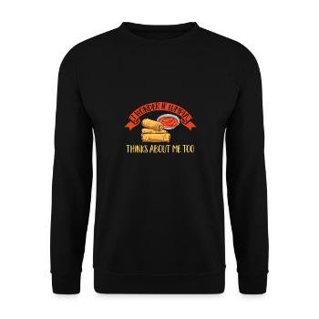 Lumpia Filipino Food Philippines - Unisex Sweatshirt - black - Front - Alina (178cm) & Michal (187cm)