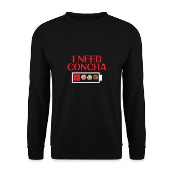 Concha Hispanic Mexican Pan Dulce - Unisex Sweatshirt - black - Front - Alina (178cm) & Michal (187cm)