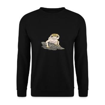 Leopardgecko Reptil Haustier Gecko - Unisex Pullover - Schwarz - Vorne - Alina (178cm) & Michal (187cm)