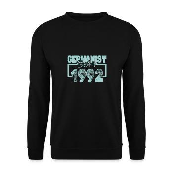 German studies scholar 1992 - Unisex Sweatshirt - black - Front - Alina (178cm) & Michal (187cm)
