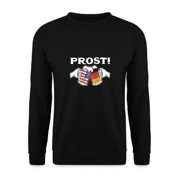 American German - Unisex Sweatshirt - black - Front - Alina (178cm) & Michal (187cm)