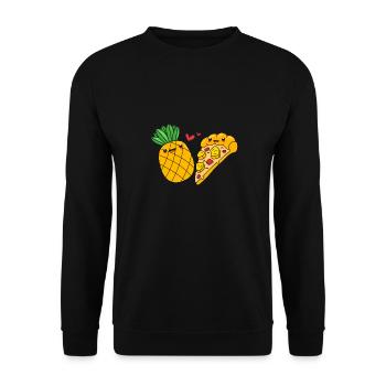Pizza Hawaii Pizza Pineapple - Unisex Sweatshirt - black - Front - Alina (178cm) & Michal (187cm)