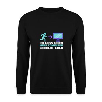 Computer Zocker Programmierer Administrator Gamer - Unisex Pullover - Schwarz - Vorne - Alina (178cm) & Michal (187cm)
