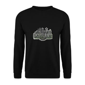 Oregon Portland Amerika Bundesstaat für Oregon - Unisex Pullover - Schwarz - Vorne - Alina (178cm) & Michal (187cm)
