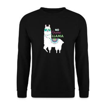 Llama - Unisex Pullover - Schwarz - Vorne - Alina (178cm) & Michal (187cm)