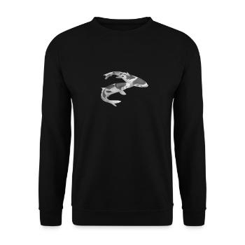 Poisson koi japonais - Sweat-shirt Unisexe - noir - Devant - Alina (178cm) & Michal (187cm)