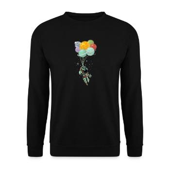 Astronaut - Unisex Pullover - Schwarz - Vorne - Alina (178cm) & Michal (187cm)