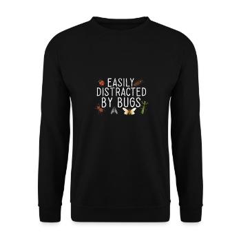 Entomologist Bug Science Easily Distracted By Bugs - Unisex Sweatshirt - black - Front - Alina (178cm) & Michal (187cm)
