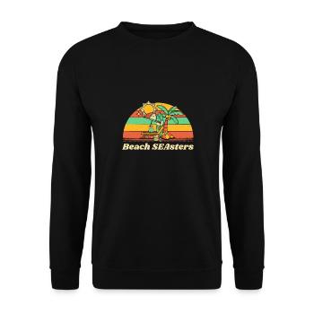 Beach SEAsters Ocean Sister Beach Lover - Unisex Pullover - Schwarz - Vorne - Alina (178cm) & Michal (187cm)