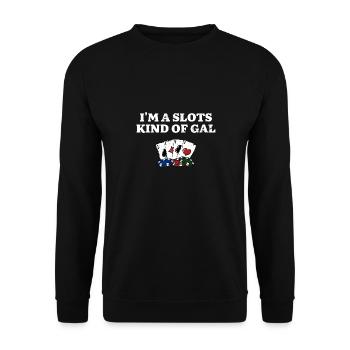 Slots Kind of Gal Casino Gambler Gambling Bettor - Unisex Sweatshirt - black - Front - Alina (178cm) & Michal (187cm)