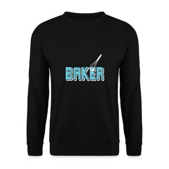 T-shirt rétro BAKER Cool Baking Baker Designs - Sweat-shirt Unisexe - noir - Devant - Alina (178cm) & Michal (187cm)
