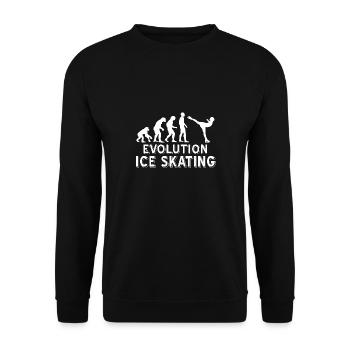 Awesome Evolution Of Ice Skating T-Shirt Present - Unisex Pullover - Schwarz - Vorne - Alina (178cm) & Michal (187cm)