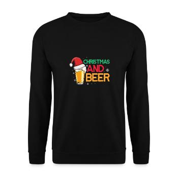 Noël et bière Super amateur de bière rétro - Sweat-shirt Unisexe - noir - Devant - Alina (178cm) & Michal (187cm)