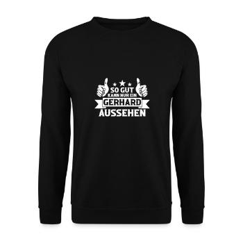 Gerhard - Unisex Pullover - Schwarz - Vorne - Alina (178cm) & Michal (187cm)