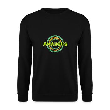 Perfektion Amadeus - Unisex Pullover - Schwarz - Vorne - Alina (178cm) & Michal (187cm)