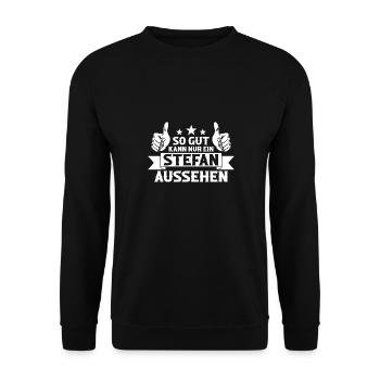 Stefan - Unisex Pullover - Schwarz - Vorne - Alina (178cm) & Michal (187cm)