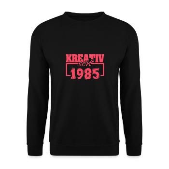 Jahr 1985 - Unisex Pullover - Schwarz - Vorne - Alina (178cm) & Michal (187cm)